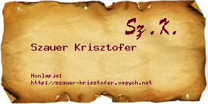 Szauer Krisztofer névjegykártya